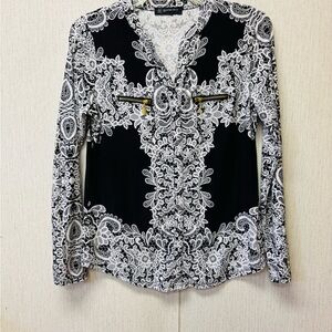 INC International Concepts Monochrome Paisley Blouse